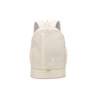 PORRASSO Mochila Viaje Mochila de Día Impermeable Bolso de Gimnasio con Compartimento Independiente para Zapatos para Mujeres Hombres Natación Fitness Blanco Roto