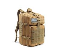 PORRASSO Mochilas Militares Tácticas 45L Gran Capacidad Impermeable Mochila de Senderismo Bolsa Bug Out de 3 Días Hiking Backpack para Acampar Escalada Deportes Aire Libre Caqui