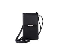 PORRASSO Moda Bolsa de Telefono Cartera de Mujer Señora Bolso Bandolera Monederos Tarjetero Bolso de Hombro PU Billeteras Negro