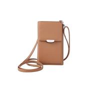 PORRASSO Moda Bolsa de Telefono Cartera de Mujer Señora Bolso Bandolera Monederos Tarjetero Bolso de Hombro PU Billeteras Marrón