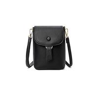 PORRASSO Moda Bolso Bandolera Bolso Movil Mujer Mini Bolso Bandolera Señora Bolsa de Telefono PU Teléfono Monedero para Fechado Compras Viaje Negro