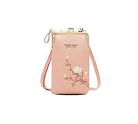 PORRASSO Moda Bolso Movil Mujer Bolso Bandolera Bolsa de Telefono con Ranuras para Tarjeta PU Teléfono Monedero Rosa