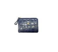 PORRASSO Moda Cartera de Mujer Monedero Corto Tarjetero para Tarjetas de Crédito PU Billetero con 3 Ranuras para Tarjetas Wallet Azul