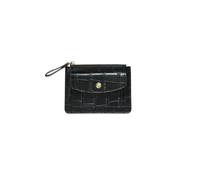 PORRASSO Moda Cartera de Mujer Monedero Corto Tarjetero para Tarjetas de Crédito PU Billetero con 3 Ranuras para Tarjetas Wallet Negro