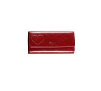 PORRASSO Moda Cartera Mujer Monedero RFID Bloqueo Piel Auténtica Billetero Larga Wallet con 10 Ranuras para Tarjetas Rojo