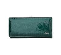 PORRASSO Moda Cartera para Mujer de Gran Monedero Largo de Piel Auténtica Billetero Elegante Wallet Tarjetero Monederos Verde