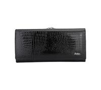 PORRASSO Moda Cartera para Mujer de Gran Monedero Largo de Piel Auténtica Billetero Elegante Wallet Tarjetero Monederos Negro