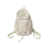 PORRASSO Moda Mochila Mujer Mochila Bolso Escolar Adolescente Ligera Nailon Backpack para Viajes Uso Diario Beige