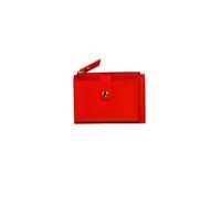 PORRASSO Moda Tarjetero de Mujeres Cuero Monedero Tarjetero para Tarjetas de Crédita Portátil Cartera Rojo