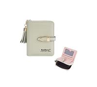 PORRASSO Moda Tarjetero para Tarjetas de Crédita Mujeres Cartera Monederos Multifunción Crédito Tarjetero Verde