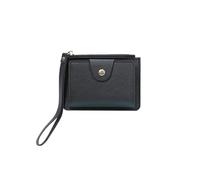 PORRASSO Monederos Mujer Estuches de Llave Cartera Portátil Tarjetero para Tarjetas de Crédita con Correa de Muñeca Pequeña Bolsita Coin Purse Negro