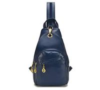 PORRASSO Mujer Bolsa de Pecho Mochila Pequeña Moda Bolsos Cruzados Niña Impermeable PU Cuero Bandoleras Cruzada Deporte Viaje Ciclismo Trabajo Sling Bag Azul Marino
