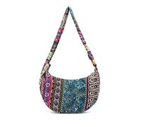 PORRASSO Mujer Bolso Bandolera Hippie Bolsa de Hombro Bolso Cruzado de Lienzo Bolsas de Mensajero Ligero para Viaje Playa Escuela Senderismo Vacaciones