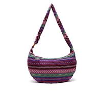 PORRASSO Mujer Bolso Bandolera Hippie Bolsa de Hombro Bolso Cruzado de Lienzo Bolsas de Mensajero Ligero para Viaje Playa Escuela Senderismo Vacaciones