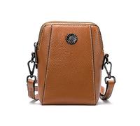 PORRASSO Mujer Bolso Movil Bolso Bandolera Moda Bolso Bandolera Señora Bolsa de Telefono Cuero Impermeable Teléfono Monedero para Fechado Compras Viaje Marrón