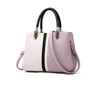PORRASSO Mujer Bolsos de Mano Moda Bolsos de Hombro Bolso Señoras Tote Cuero Impermeable Bolso Bandolera para Trabajo Fiesta Uso Diario Púrpura