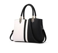 PORRASSO Mujer Bolsos de Mano Moda Bolsos de Hombro Bolso Señoras Tote Cuero Impermeable Bolso Bandolera para Trabajo Fiesta Uso Diario Negro