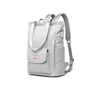 PORRASSO Mujer Mochila Casual Bolso de Hombro con Puerto USB Correa para Equipaje Bolso Escolar para 15.6 Inch Portátil Mochila Colegio Trabaja Viajes Daypack Gris