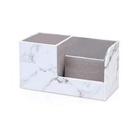 PORRASSO Organizador de Escritorio Cuero Portalápices Portalápices de Maquillaje Titular de la Pluma Mandos a DistanciaTarjetas de Negocios Patrón de Mármol