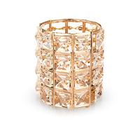 PORRASSO Portalápices de Metálica Redond Titular de la Pluma Organizador de Escritorio de Cristal Portalápices de Maquillaje Niña Organizador de Escritorio de Escuela Oficina Dorado