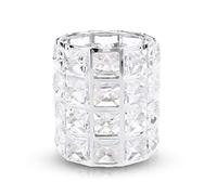 PORRASSO Portalápices de Metálica Redond Titular de la Pluma Organizador de Escritorio de Cristal Portalápices de Maquillaje Niña Organizador de Escritorio de Escuela Oficina Plata