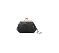 PORRASSO Retro Monederos Portátil Mini Estuches de Llave Cartera Pequeña Bolsita Coin Purse para Mujer Negro