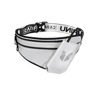 PORRASSO Riñonera Deportiva Impermeable Bum Bag Riñoneras Reflectante con Portabotella Cinturón Ajustable (65-128CM) para Hombres Mujeres Correr Senderismo Viajar Ciclismo Plata