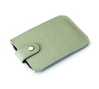 PORRASSO Tarjetero de Cuero Tarjetero para Tarjetas de Crédita Tecnología Anti-Robo RFID Cartera Tarjetero para Hombre Mujer Verde Claro