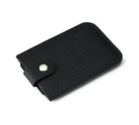 PORRASSO Tarjetero de Cuero Tarjetero para Tarjetas de Crédita Tecnología Anti-Robo RFID Cartera Tarjetero para Hombre Mujer Negro
