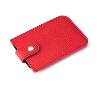 PORRASSO Tarjetero de Cuero Tarjetero para Tarjetas de Crédita Tecnología Anti-Robo RFID Cartera Tarjetero para Hombre Mujer Rojo