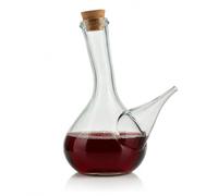 Porrón de Vidrio 750 ml - Fabricado en España - Cristal Artesanal Tradicional con Tapón de Corcho - 24 cm