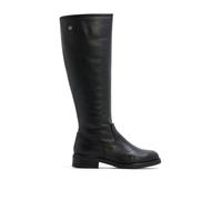 Porronet Botas Altas De Piel Con Cremallera Jana Negro