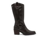 Porronet Botas Cowboy De Piel Moka Con Cremallera Fiona