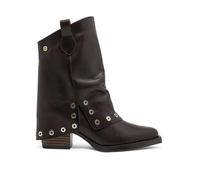 Porronet Botas Doble Faz De Piel Moka Con Tachuelas Flavia