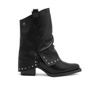 Porronet Botas Doble Faz De Piel Negro Con Tachuelas Fiorella