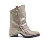 Porronet Botas Doble Faz De Piel Platino Con Tachuelas Faith