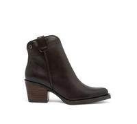 Porronet Botines Cowboy De Piel Moka Con Cremallera Frida