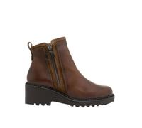 Porronet Botines De Piel Con Cuña Y Cremallera Cuero Elsa