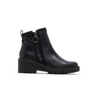 Porronet Botines de piel con cuña y cremallera paz negro Mujer - (37)