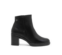 Porronet Botines De Piel De Tacón Negro Rania