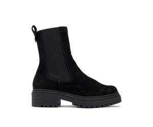 Porronet Botines de serraje con elásticos kira Mujer | Piel y serraje, tacón de 5 cm, suela antideslizante, forro suave, hechos a mano en España, para invierno
