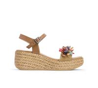 Porronet Sandalia Cuña Piel Taupe Gemma