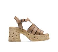 Porronet Sandalia De Tacón De Piel Taupe Zulma