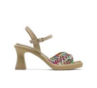 Porronet Sandalia De Tacón De Piel Trenzada Arena Colores Aurora