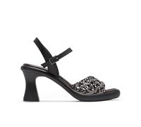 Porronet Sandalia De Tacón De Piel Trenzada Negro Aurora