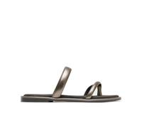 Porronet Sandalia Esclava Plana Piel Plomo Camila