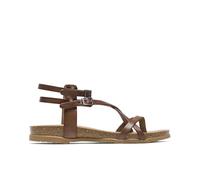 Porronet Sandalia Plana Esclava Bio De Piel Moka Samantha