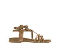 Porronet Sandalia Plana Romana Bio De Piel Taupe Selena