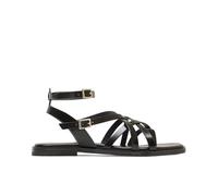 Porronet Sandalia Plana Romana De Piel Negro Vita