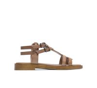 Porronet Sandalia Plana Romana De Piel Taupe Magnolia